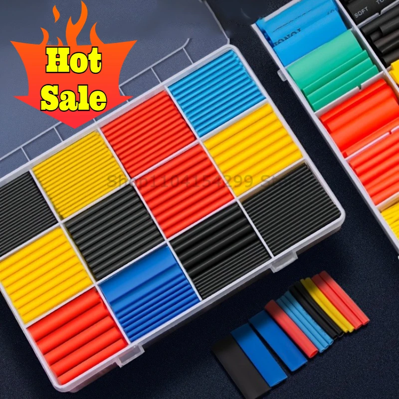 164PCS 2: 1 Cable Shrink Tube Kit Heat Assorted Pack Thermoretractile Insulation Sleeving Cable Wire Shrink Wrapping for DIY