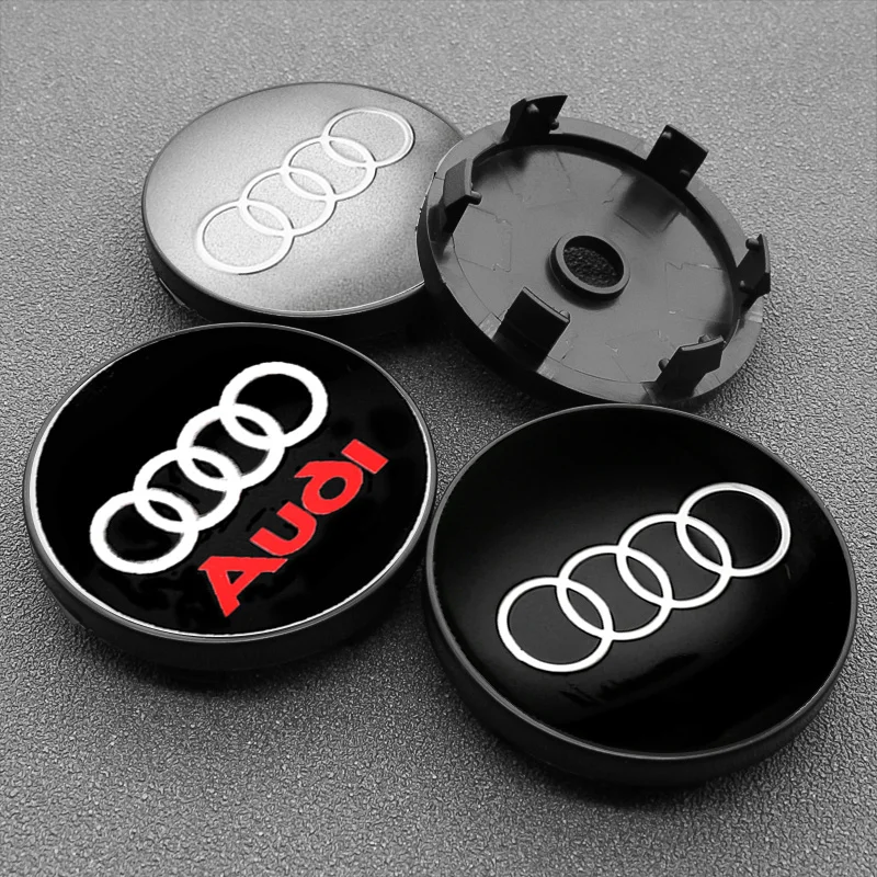 4Pcs 56mm 60mm Car Rim Cover Wheel Center Hub Caps Stickers Accessories For Audi Sline A3 A1 A4 B8 B7 A6 C7 A5 A7 A8 B9 B6 C6 Q2