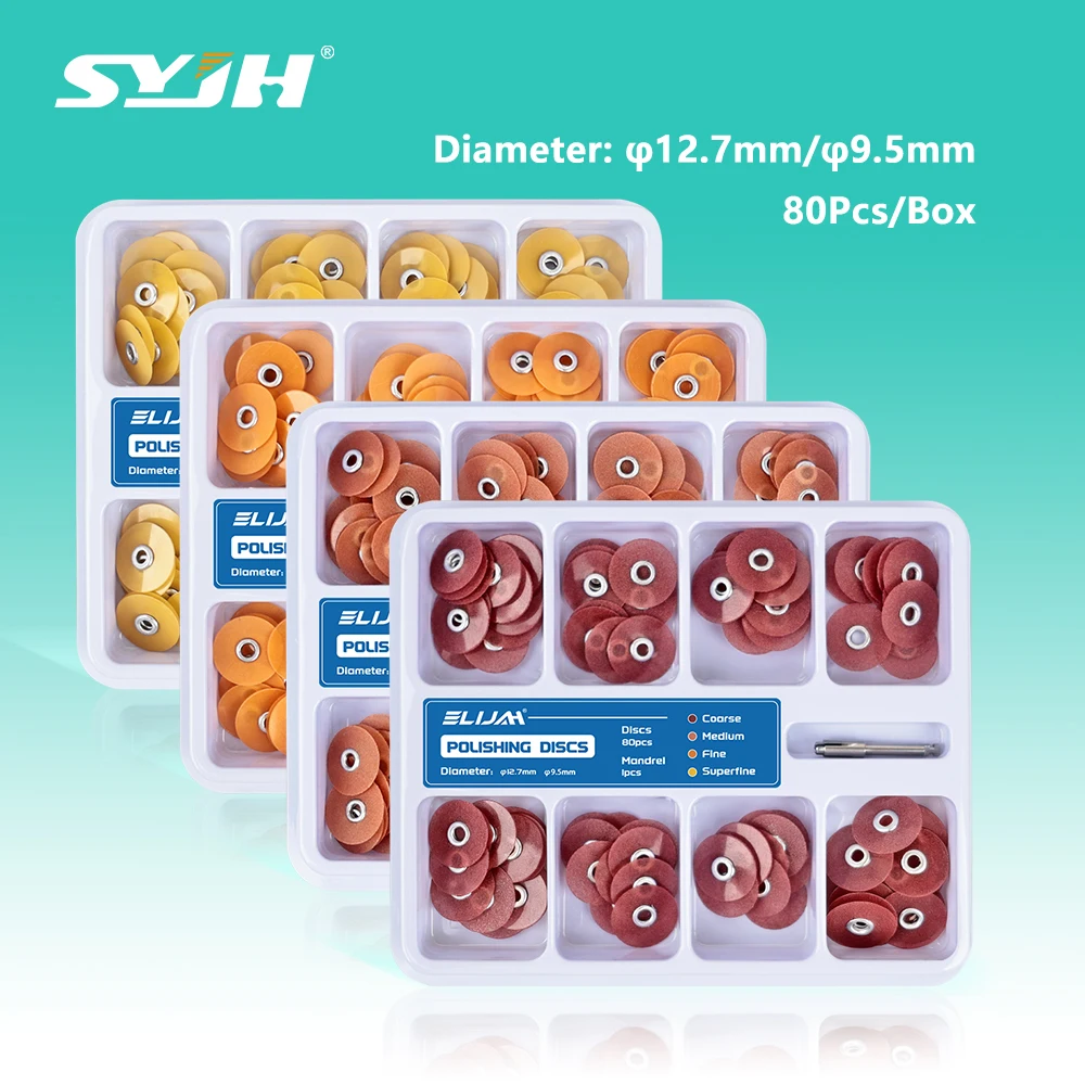 SYJH 80Pcs/Box Dental Finishing and Polishing Discs Holding Rod Soflex Flexi Disc RA Shank Teeth Whitening Material Dentist