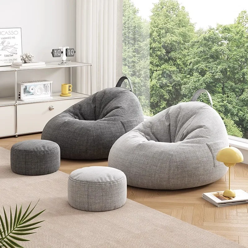 Lazy Sofa Bean Bag Living Room Tatami Lounge Chair Modern Simple Cotton Linen Sofa Bedroom Chair Giant Bean Bag