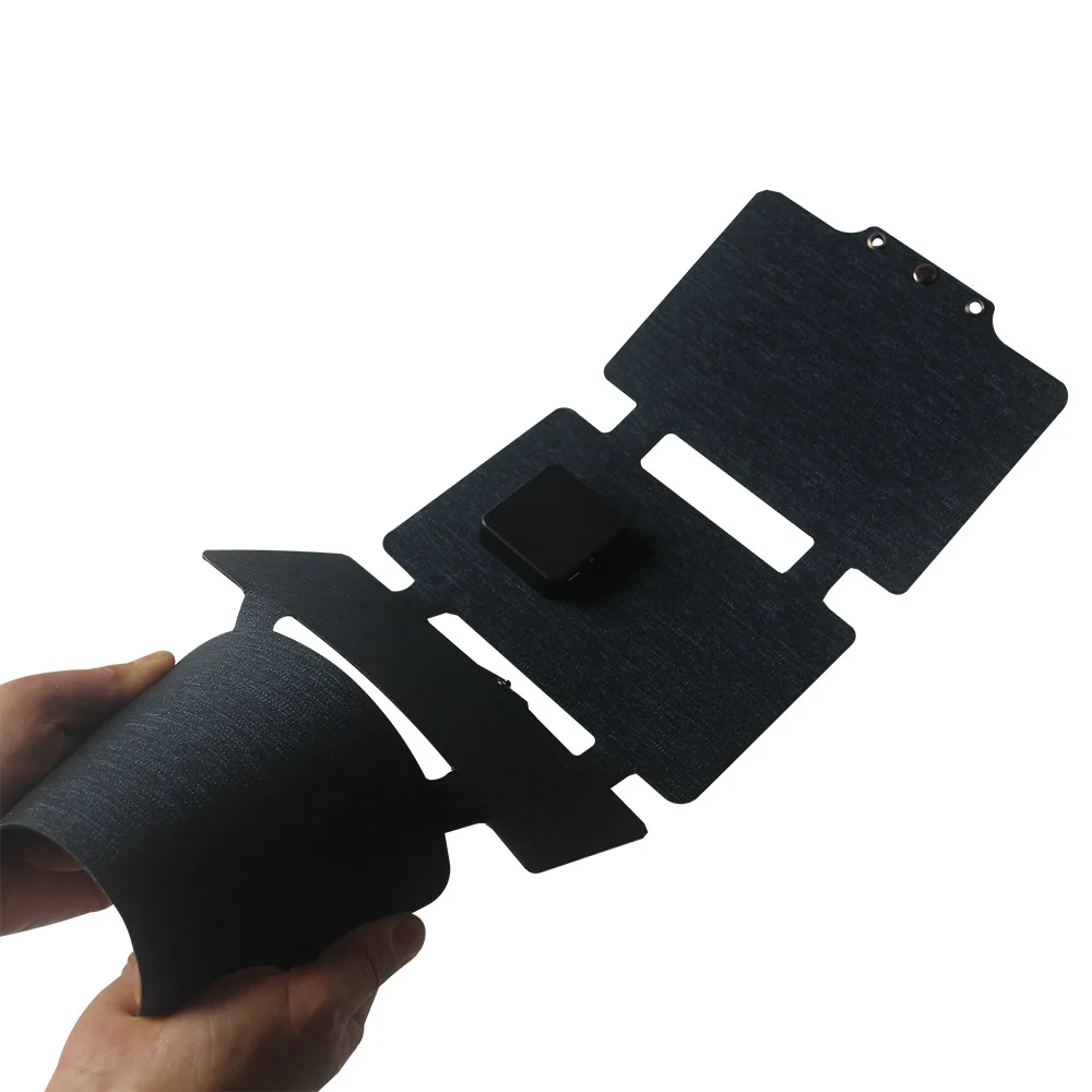 Ultra Lightweight ETFE Solar Panel Charger 14W 5V Portable Travel Size Monocrystalline Solar Cell Charger with USB & Type C Port