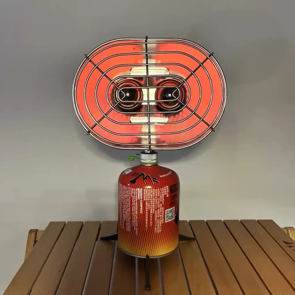 Double Head Gas Heating Stove Indoor Outdoor Portable Camping Fishing Hand Warmer Heater For Home Tent Winter Warm Equipment