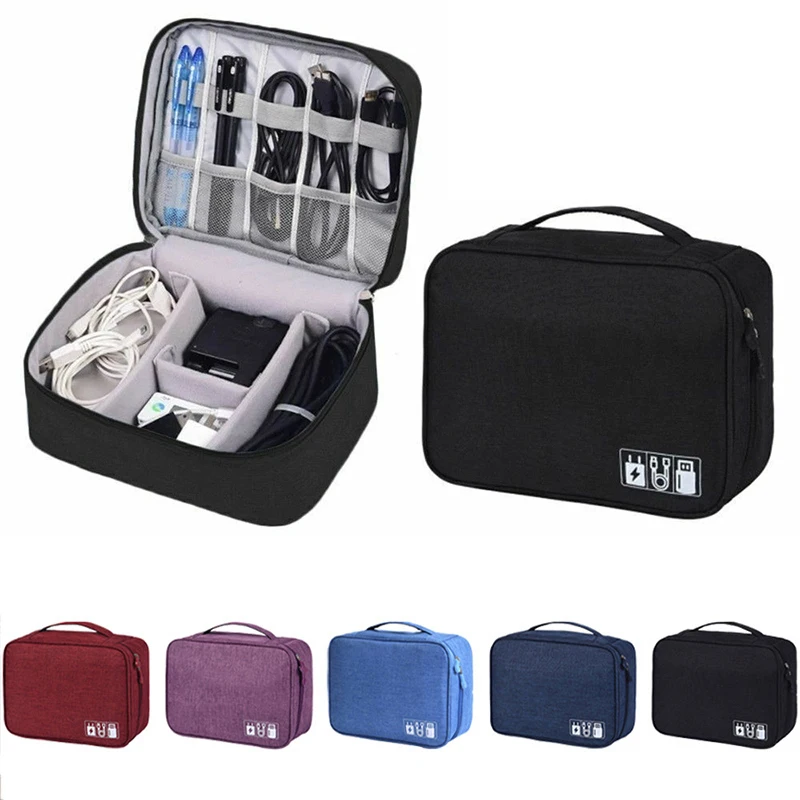 Multifunctional Cable Storage Bag Waterproof Digital Electronic Organizer Portable USB Data Line Charger Plug Travel Storage Bag