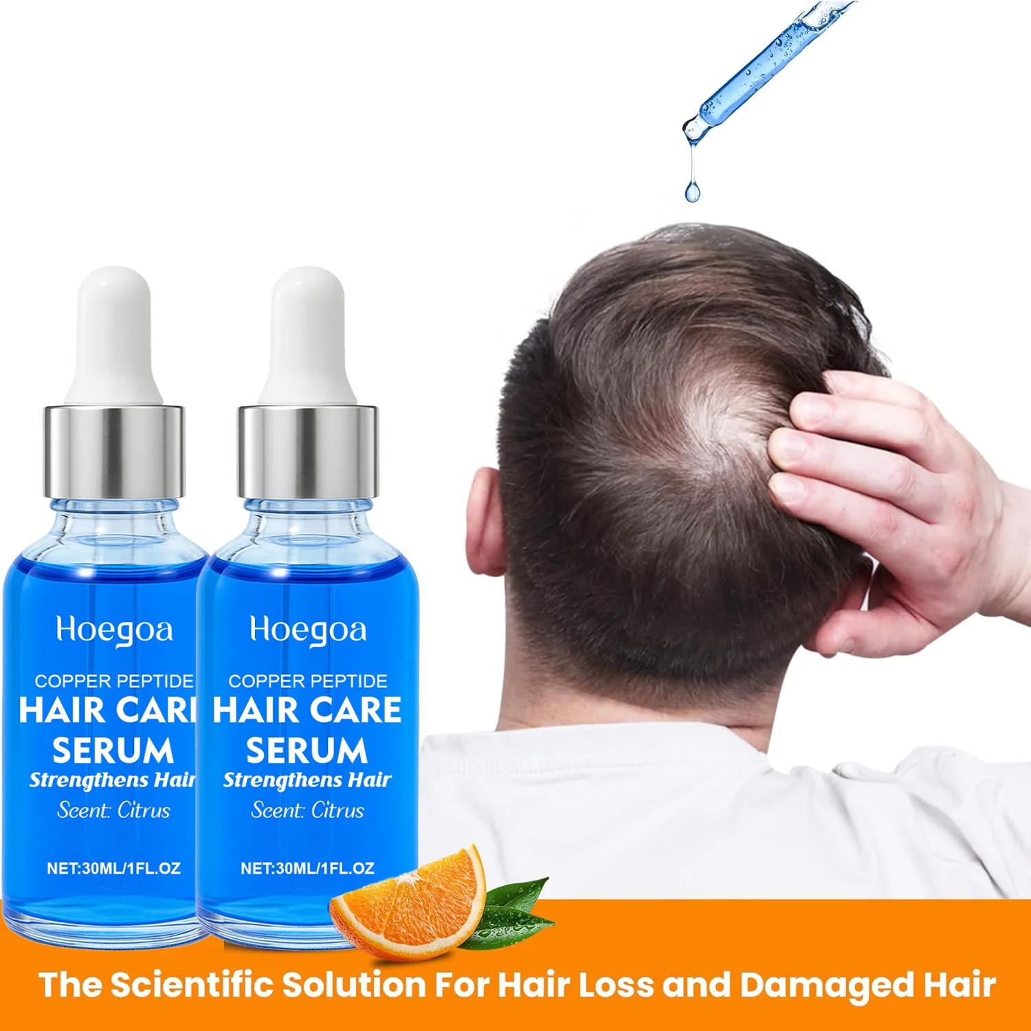 Copper Peptide Hair Growth Serum Dual Peptides Licorice Root Extract Anti Hair Loss Treatment Thinning Hair Scalp Care Essence