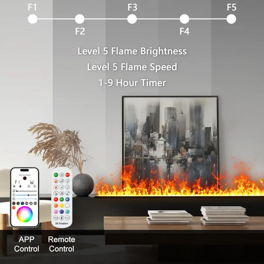 3D Atomizing Fireplace For Living Room Multi-color Fake Flame Electronic Fireplace Home Remote Control Water Steam Fireplace