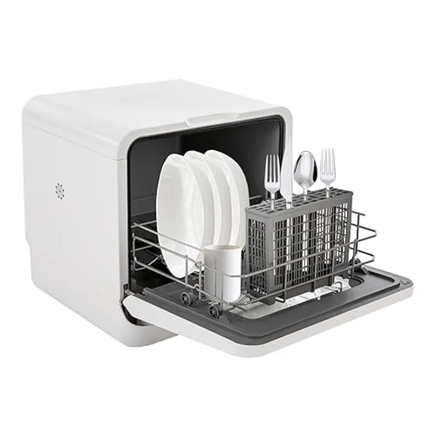 Countertop Mini Dishwasher with 5 Wash Programs 17.3 Portable Dishwasher with Water Tank for Apartments RVs Small Kitchen 785W