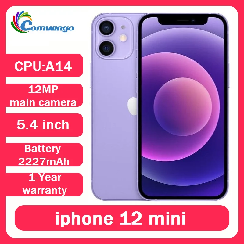 Original iPhone 12 Mini 5G Mobile phone 4GB&64/128/256GB IOS A14 5.4'' Dual 12MP APPLE used Cellphone iphone12mini Face ID NFC
