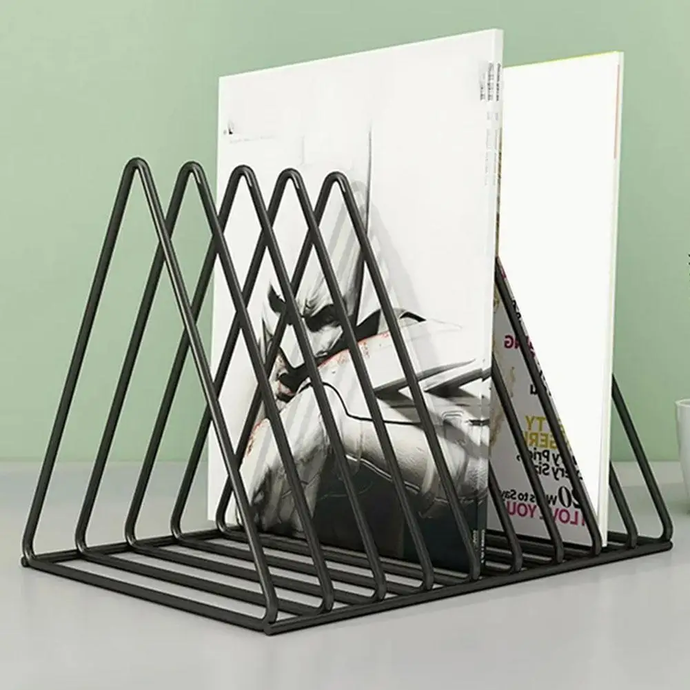 9-grid CD Rack Vinyl Record Storage Rack Triangular Magazine Stand, Bedroom Desktop Storage,5-grid CD/movie Rack 