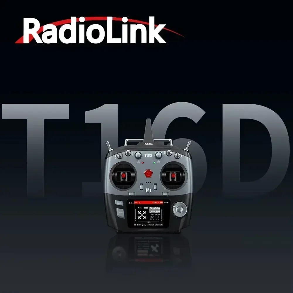 RadioLink T16D RC 16CH Transmitter Multiple Languages for Helicopters Racing Drones Robots User-defined Voice Broadcast Pack