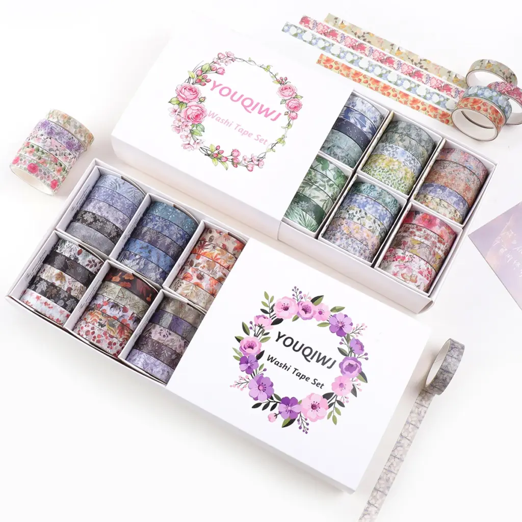 Floral Washi Tape Set, 30 Rolls Cute Decorative Paper Tape for Journaling Scrapbooking DIY Crafts, Gift for Students Girls