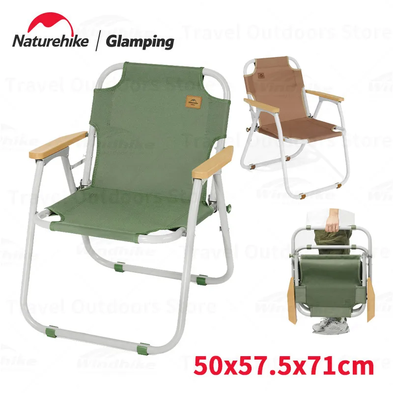 Naturehike Folding Aluminum Chair Portable Armchair Backrest Seat for Outdoor Camping Fishing Travel Lightweight 2.85kg Oxford