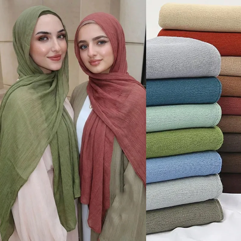 New Rayon Cotton Muslim Hijabs for Women Scarf Plain Shawls Femme Musulman Soft Viscose Rayon Headscarf Islamic Turban Headband