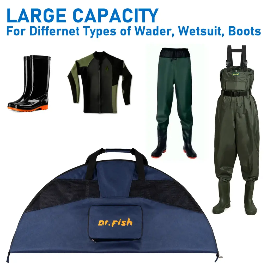 Waterproof Fishing Bag Waders Boots Bag for Storage Wader Changing Pad Wading Bag for Surfing Hunting Hiking Camping