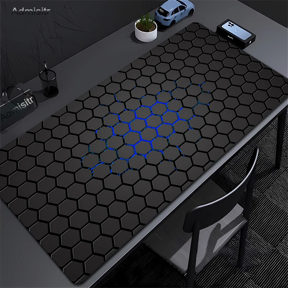 Gaming Mousepads Mousepad Geometric Large Mouse Mat Big Desk Pads Non-Slip Rubber Hexagon Mouse Pad Big Keyboard Mats 90x40cm