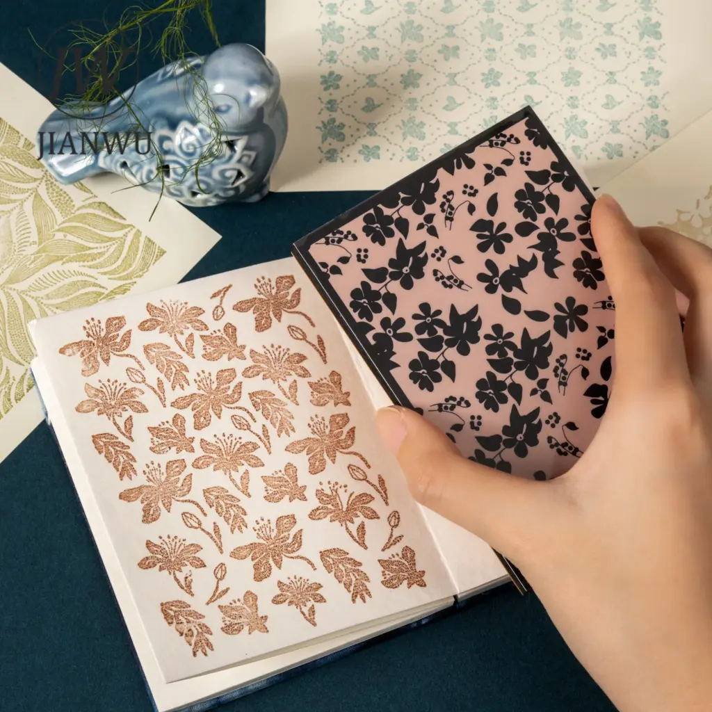 JIANWU Flower for You Series Vintage Plant Floral Lace Landscape Material Collage Sponge Stamp Creative Junk Journal Stationery