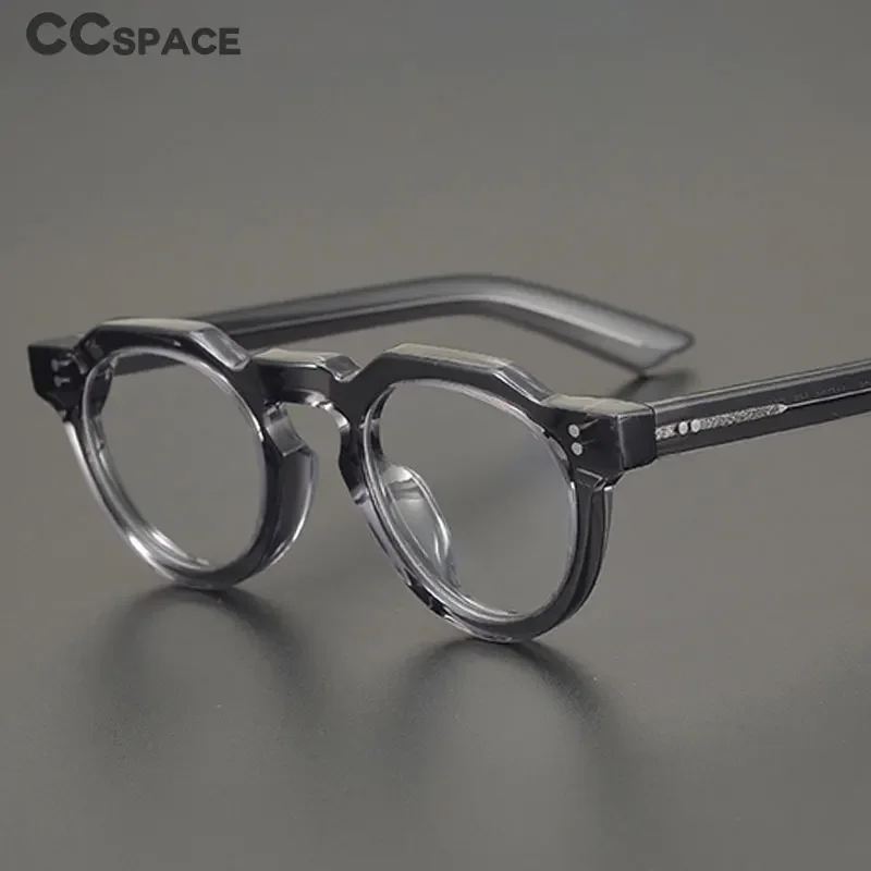 55464 High Quality Acetate Glasses Vintage Round Men Optical Prescription Eyeglasses Frame Women Korea Luxury Brand Eyewear