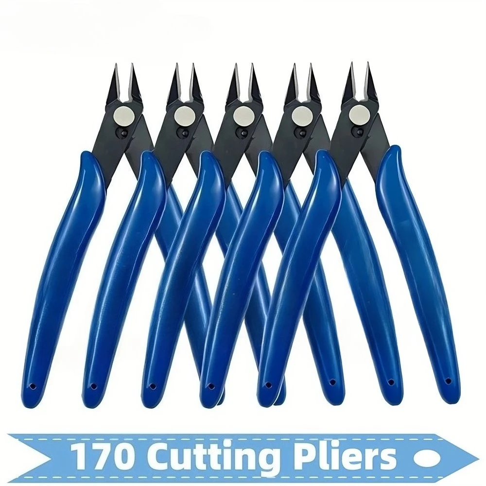 Blue Electricians Pliers Tools Electrician Hand Tool Carbon Steel Electrical Wire Cable Cutters Side Snips Flush Nipper Home