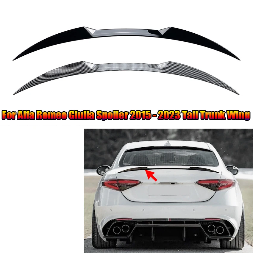 Car Rear Trunk Roof Spoiler Wings For Alfa Romeo Giulia Sedan 2015-2023 Tail Trunk Wing Top Spoiler Wing Kit Protector Upgrade