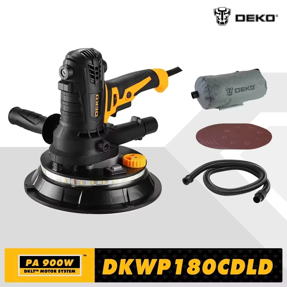 DEKO DKWP180CDLD/DKWP180CD 900W Drywall Sander Grinding Portable Polishing Machine
