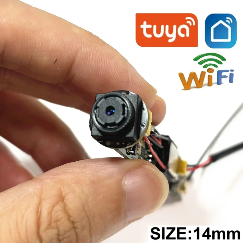 Tuya Smart Mini IP Camera Module 2MP WiFi 14mm PCB Chipset with 2-Way Audio Covert Security Monitor Smart Life DIY Surveillance