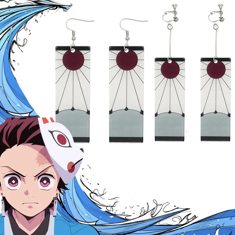 Fashion Anime Demon Slayer Kimetsu no Yaiba Blade of Ghost Earings Acrylic Drop Earrings For Women Men Jewelry Accessories Gift