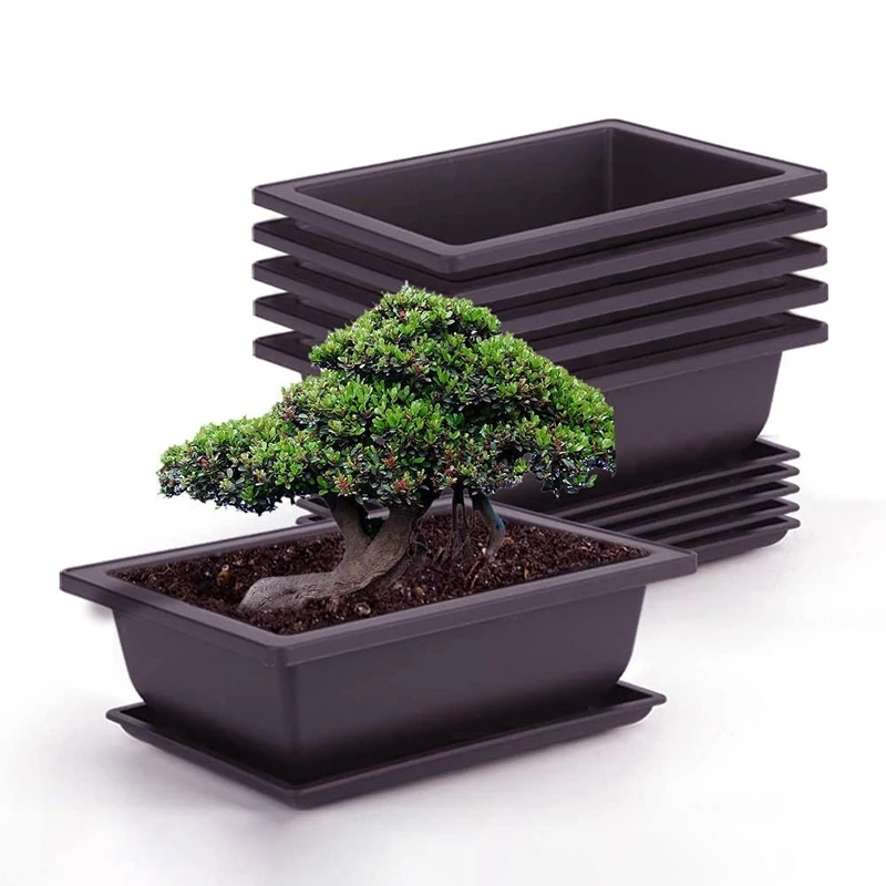 Outdoor Garden Landscape Bonsai Tray Square Rectangular Flowerpots Imitation Purple Clay Succulent Plants Pots Pots for Plants