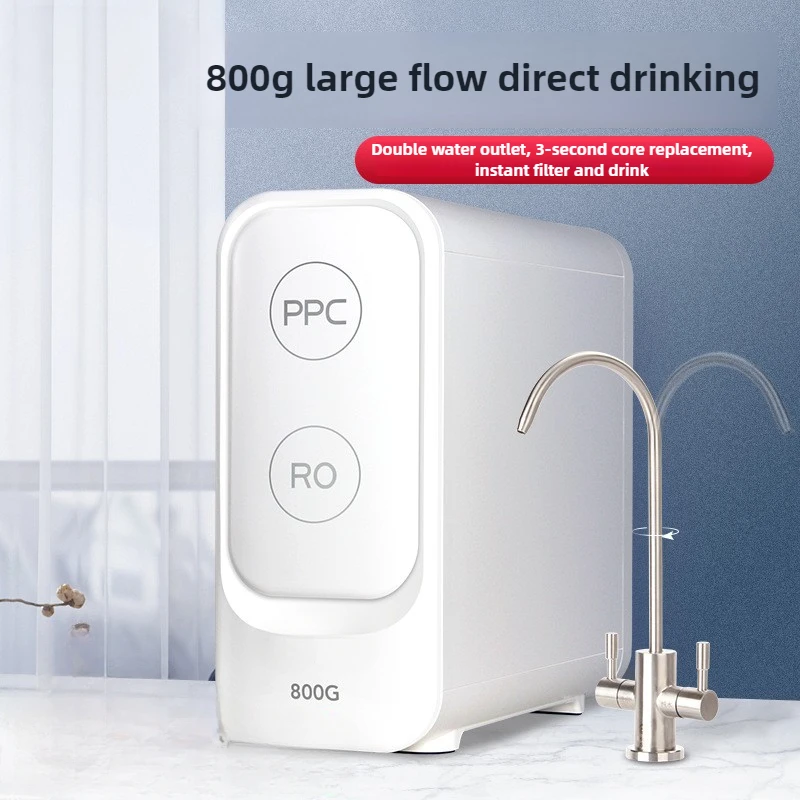 800G Dual Tap RO Water Purifier,High Flow Kitchen System &Quick Filter Change,Eliminates Scale &Heavy Metals for Direct Drinking