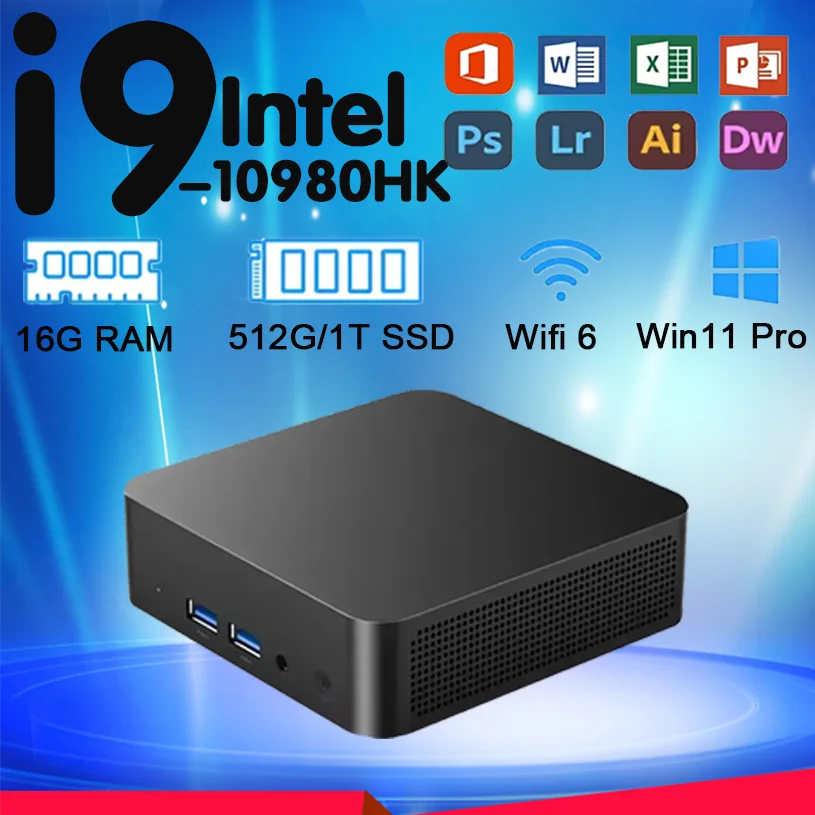 2026 Brand New Portable Mini PC Computer Intel Core i9 16GB/32GB DDR4 512GB USB 3.0 SSD WiFi6 BT5.2 Mini PC Desktop Computer