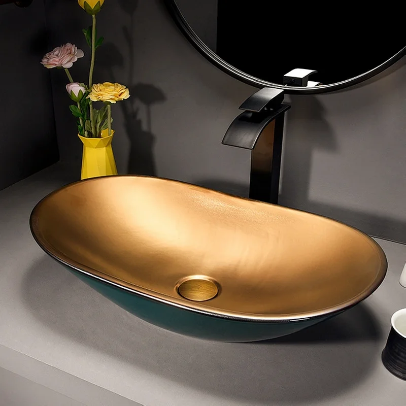 Modern bathroom integrated washbasin with ceramic washbasin for outdoor balcony; single basin for home use