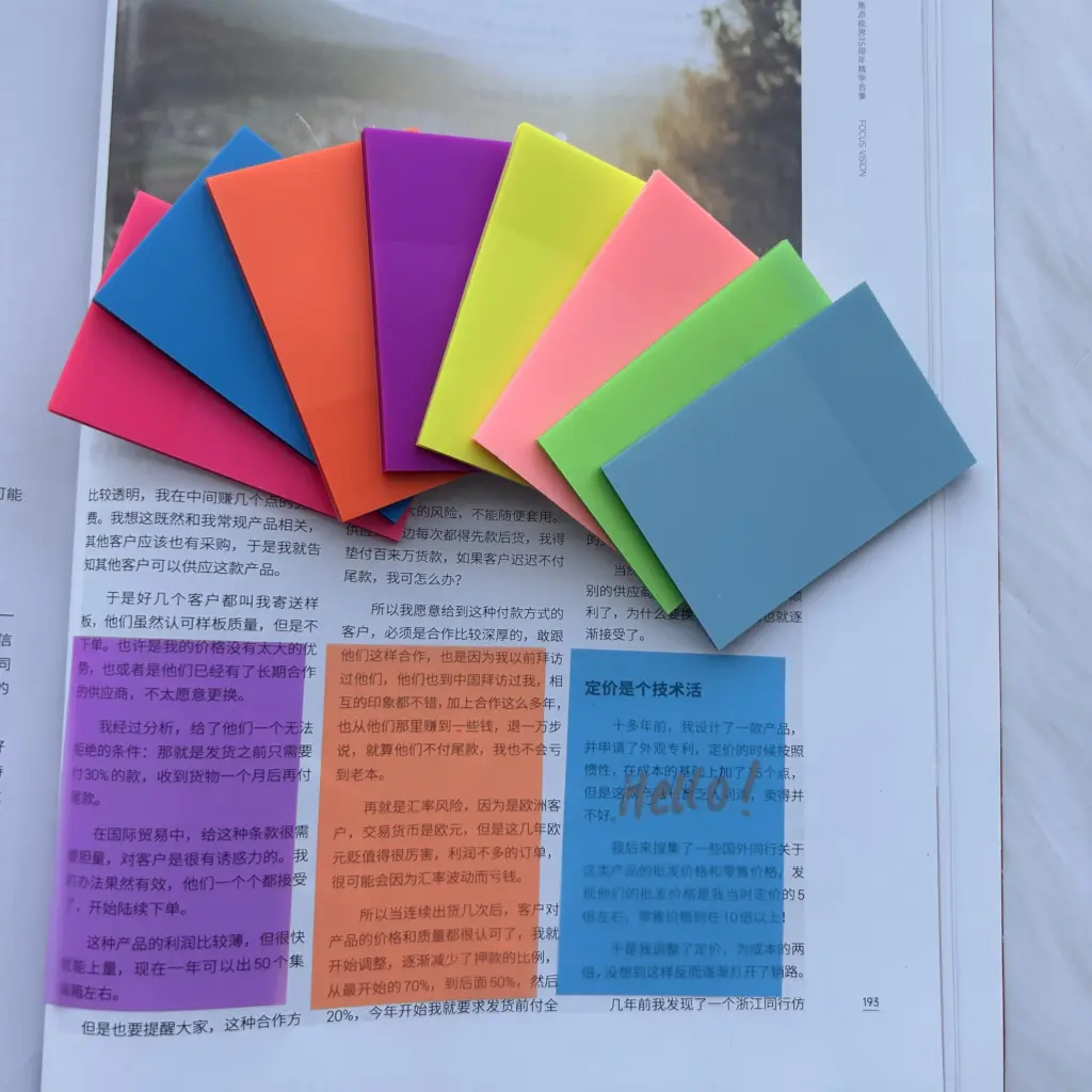 50-400Sheets Transparent Colorful Index Creative Memo Pads Office School Stationery Self-Adhesive Stickers Sticky Note Pads