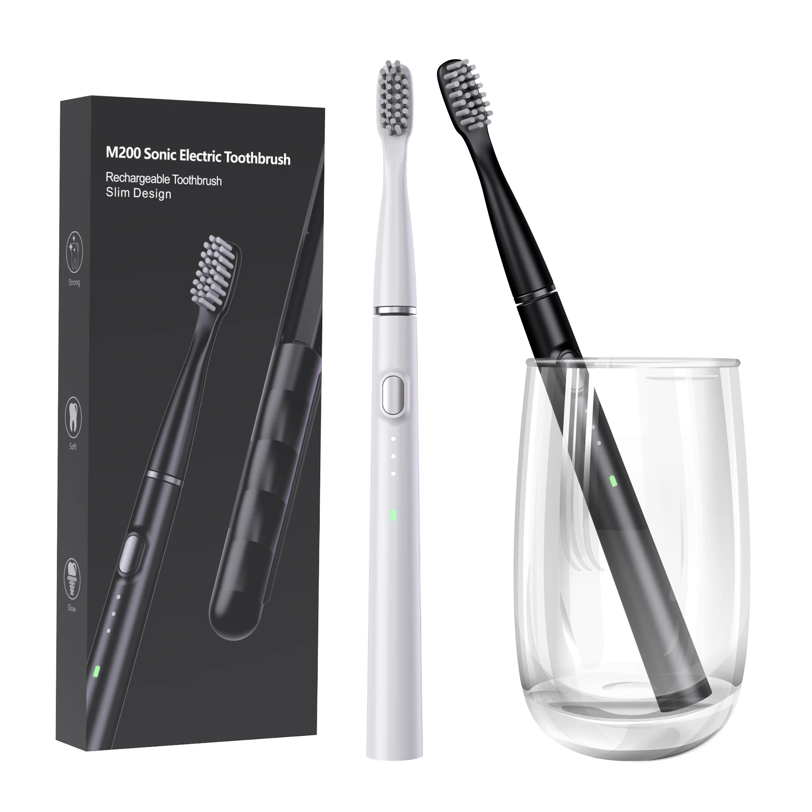 Electric Toothbrush Ultra Thin Intelligent Sonic Electric Toothbrush 3 Operating Modes Type-C Charging Interface Whitening Teeth