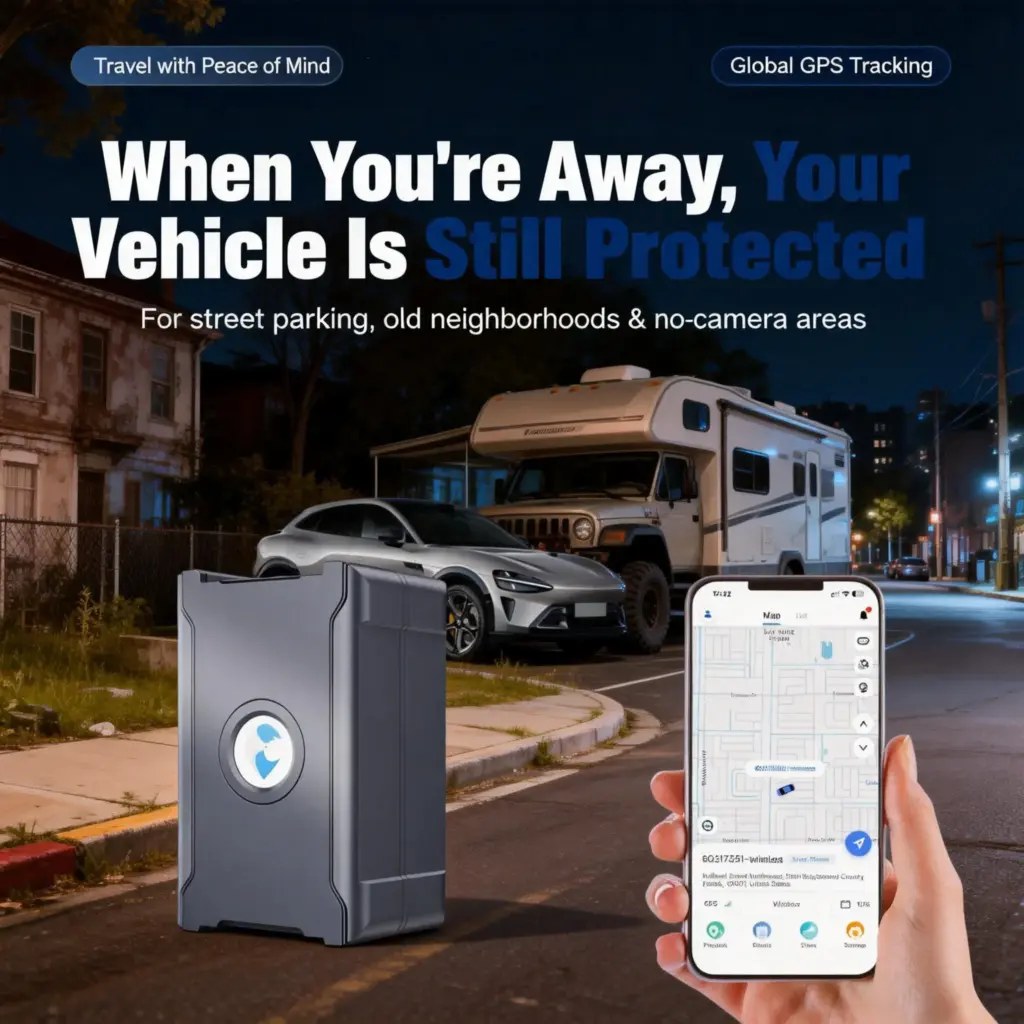 Wireless GPS Tracker for Car Anti-Theft | Global Real-Time Vehicle Locator with IoT SIM | Vibration & Geo-Fence Alarm | 15+ Days