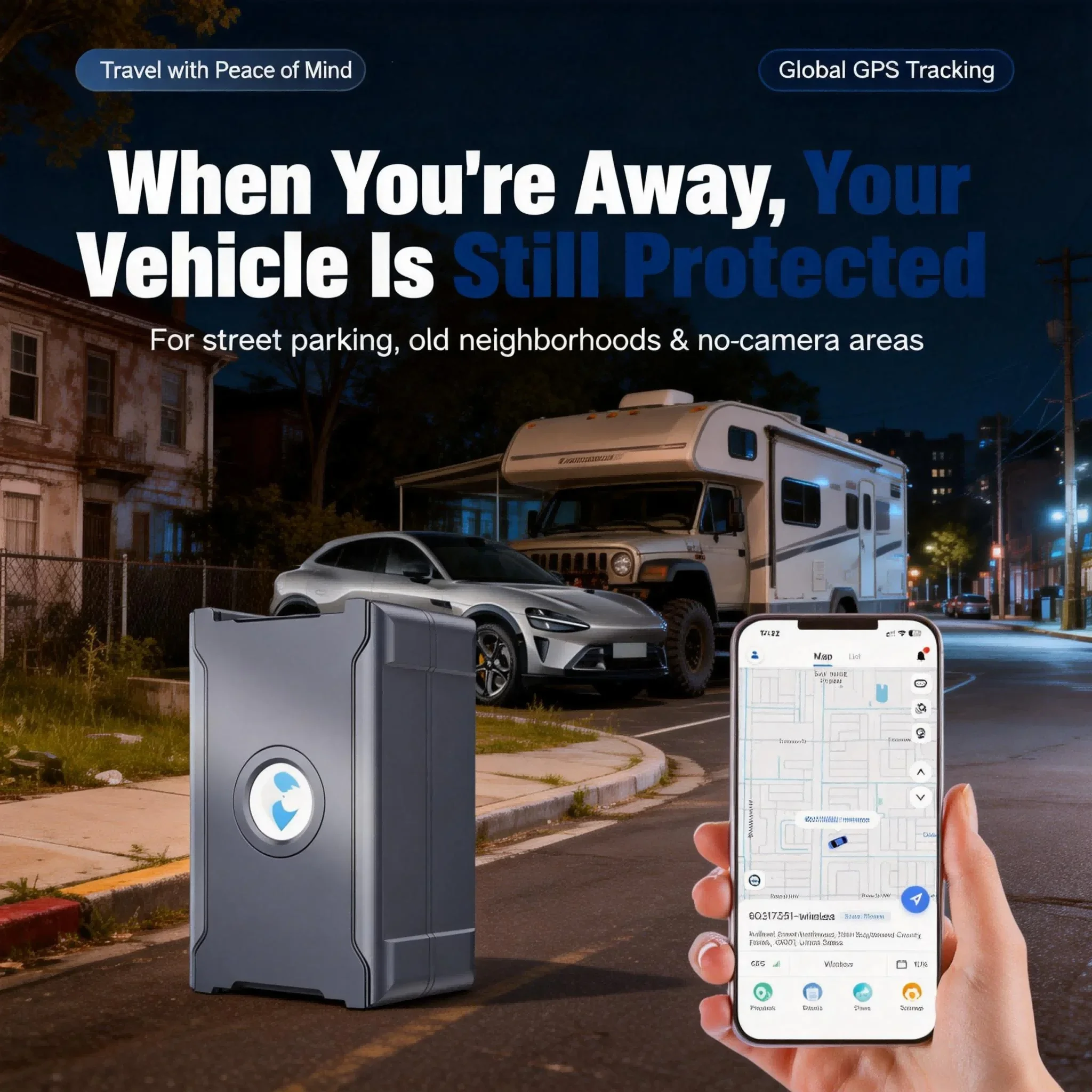 Wireless GPS Tracker for Car Anti-Theft | Global Real-Time Vehicle Locator with IoT SIM | Vibration & Geo-Fence Alarm | 15+ Days