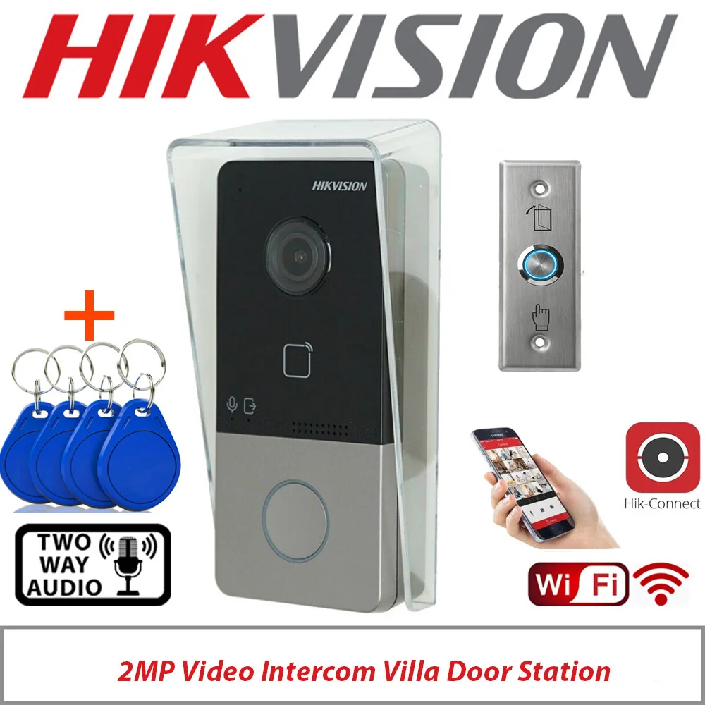 Original Multi-language DS-KV6113-WPE1(C) IP Doorbell,WiFi Doorbell , Door phone, Video Intercom, waterproof , IC card unlock