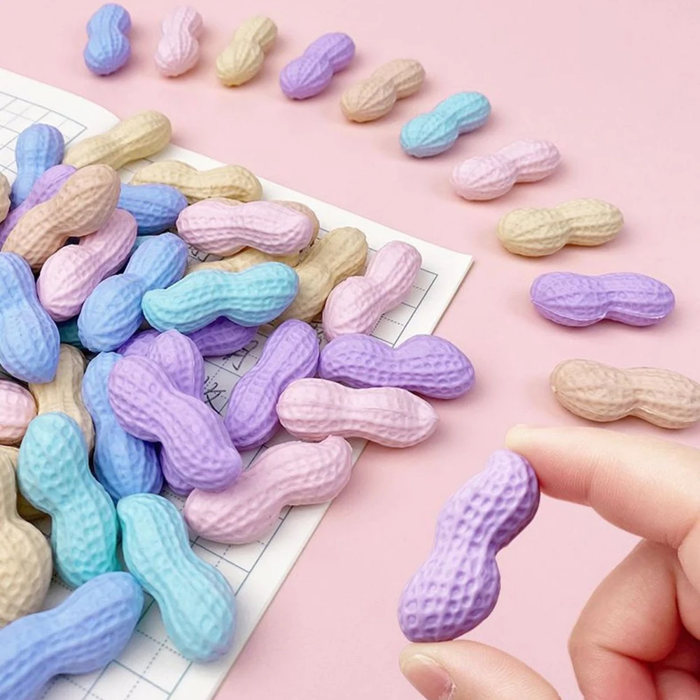 Colorful Peanut Shaped Eraser Cute Rubber Student Prize School Stationery