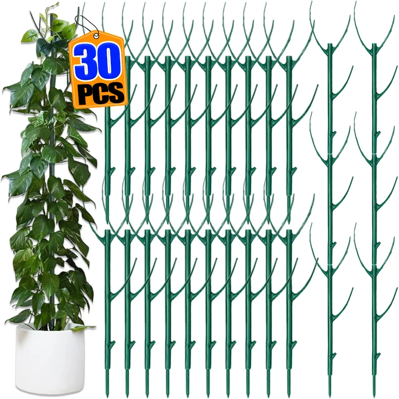 30/3Pcs Plant Support Pile Climbing Vine Stake Bonsai Fixing Rod Garden Plants Stake Holder Flower Support Rack For Potted Plant