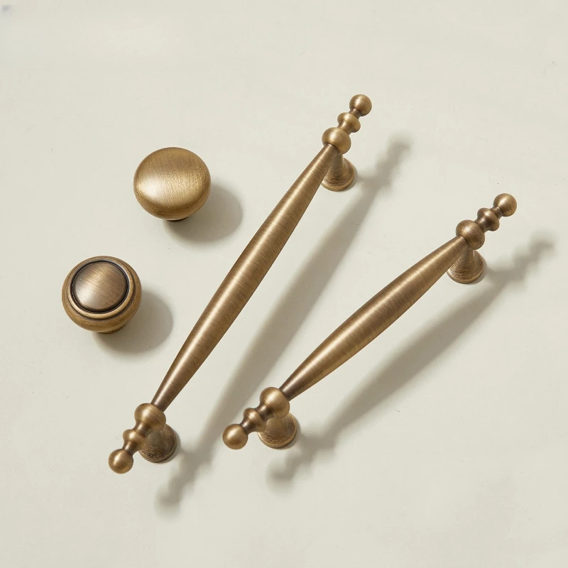 Antique bronze kitchen cabinet pull vitage wardrobe door handle brass storage pulls single hole drawer knob furniture hardware