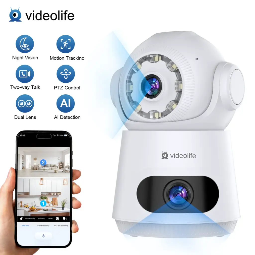 Videolife 4MP Indoor Camera Monitoring WIFI Two-way Voice Intercom Automatic Body Tracking Full Color Night Vision Indoor Camera