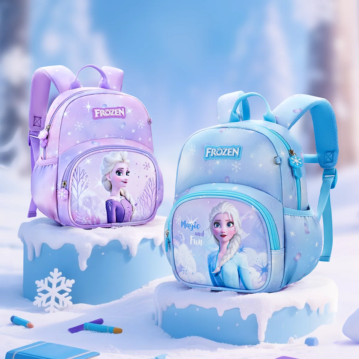 Disney Princess Elsa Backpack Adorable Large Capacity Lightweight Ultra-Soft Waterproof Backpack