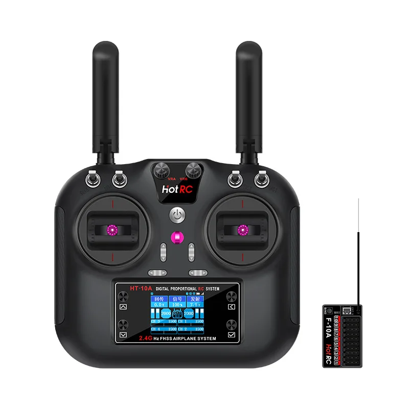 HotRC HT-10A 10-Channel 2.4G Multi-Functional Transmitter Upgraded with Online Upgrade for Remote Control Applications