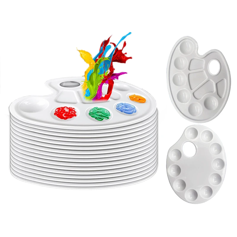 1pc Elliptical Color Palette Painting Teaching Supplies Plastic Office Educational Supplies for Art Beginner Easy to Clean TMZ