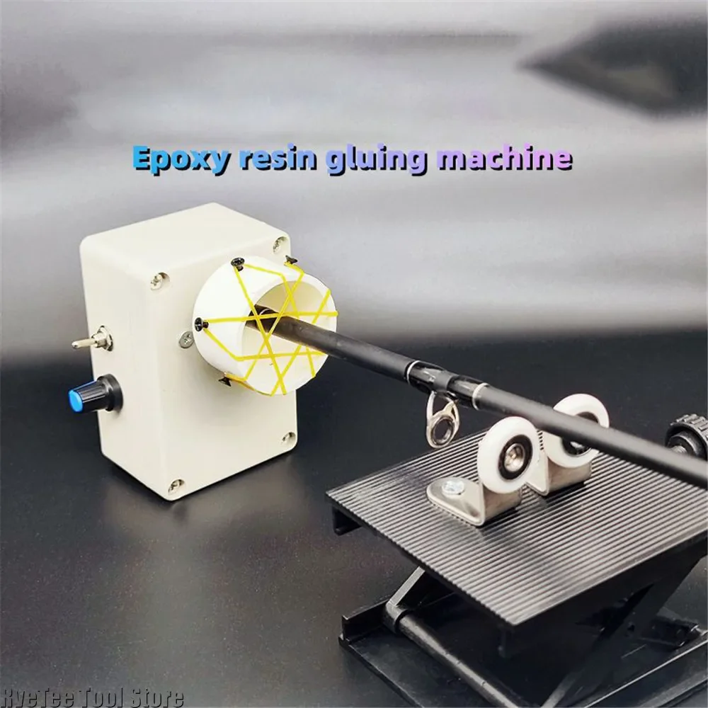 Epoxy Resin Gluing Machine DIY Adjustable 0-50RPM Wire Wrapping Machine Fishing Rod Winding Equipment