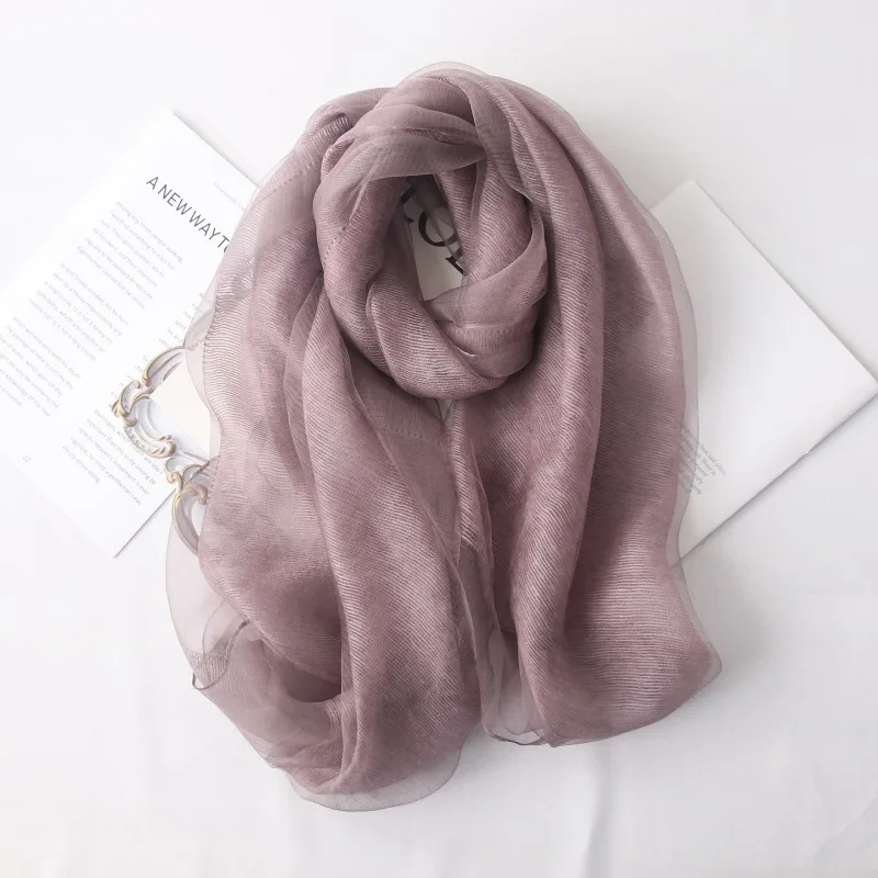 VREOVOR High-end Korean Version Double-layer Mohair Wool Silk Scarf Mulberry with Cheongsam Shawl Summer Outside Fashion Trend