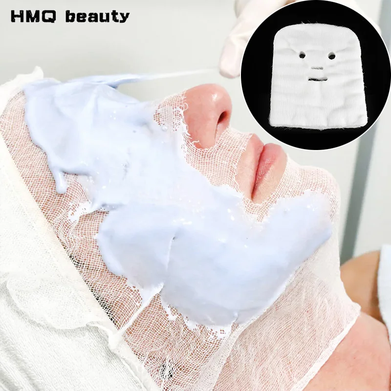 500/100pcs Ultra-thin Facial Gauze Mask Pure Cotton Disposable Gauze Face Mask Paper DIY Skincare Facial Masks For Beauty Salons