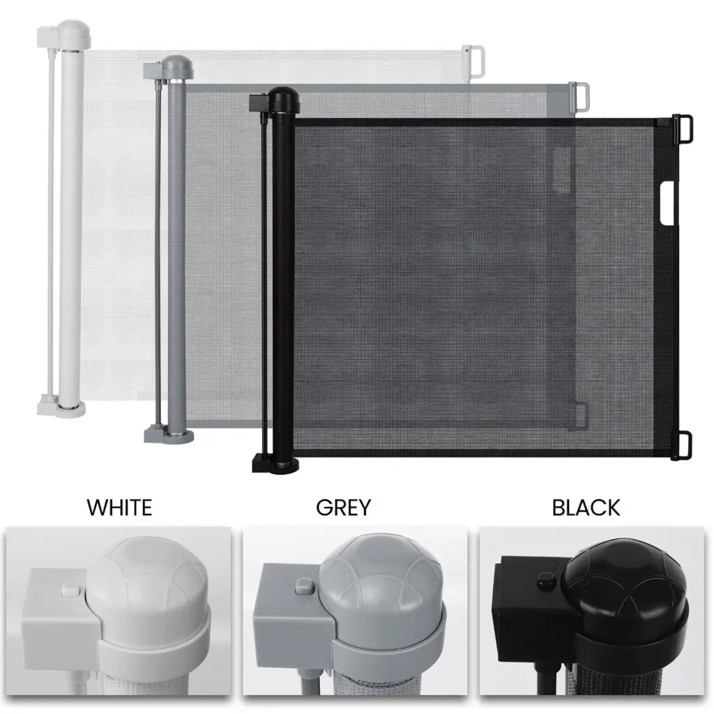 Baby Gate For Stairs Retractable Stair Mesh Gate Extra-Wide No-Drill Heavy-Duty Pet Supplies For Indoor Outdoor Porch Deck