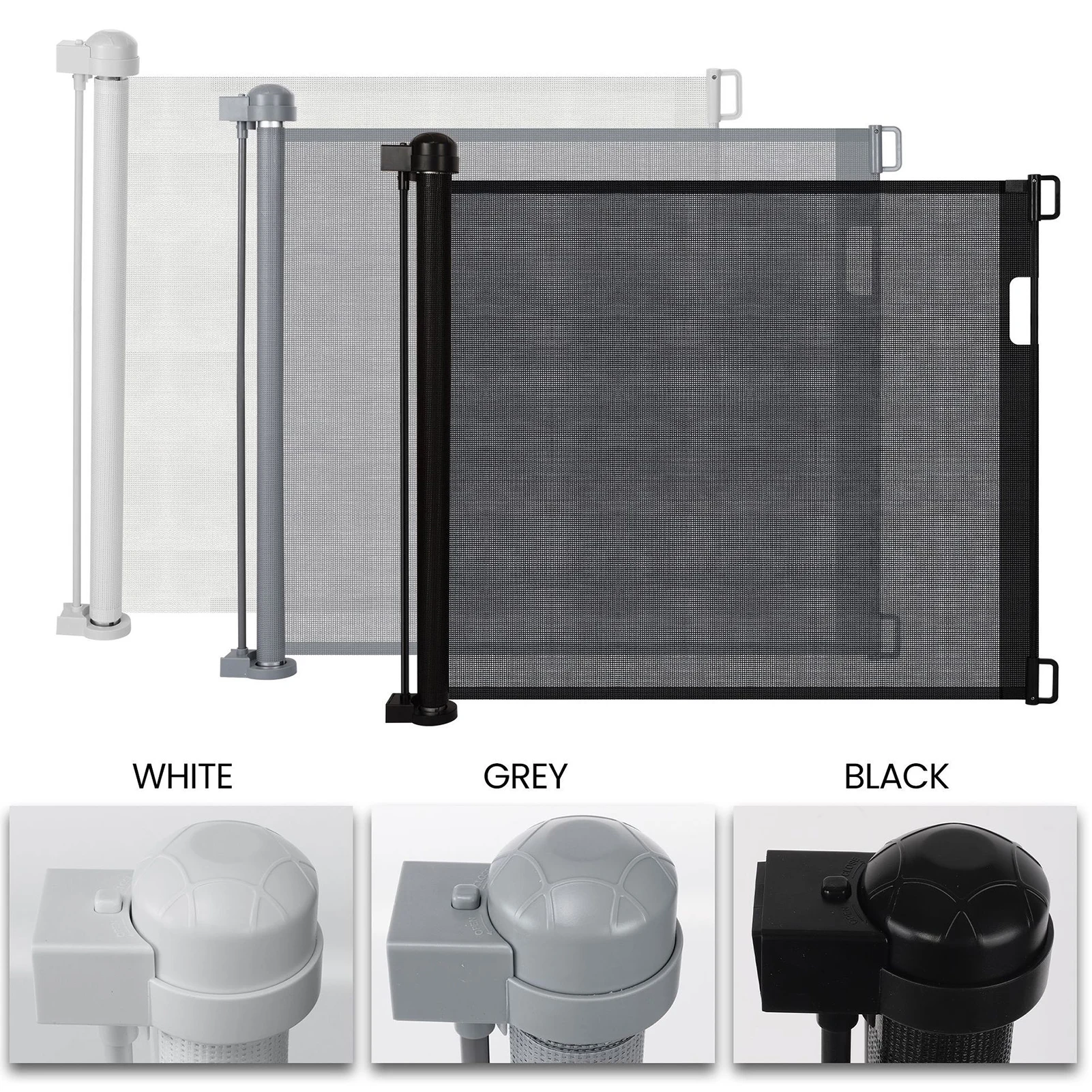 Baby Gate For Stairs Retractable Stair Mesh Gate Extra-Wide No-Drill Heavy-Duty Pet Supplies For Indoor Outdoor Porch Deck