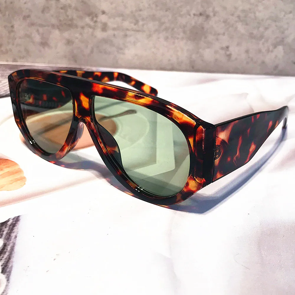 new fashion sunglasses for owmen men vintage oversized oval green brown gradient sun glasses ladies trendy elegant shades uv400