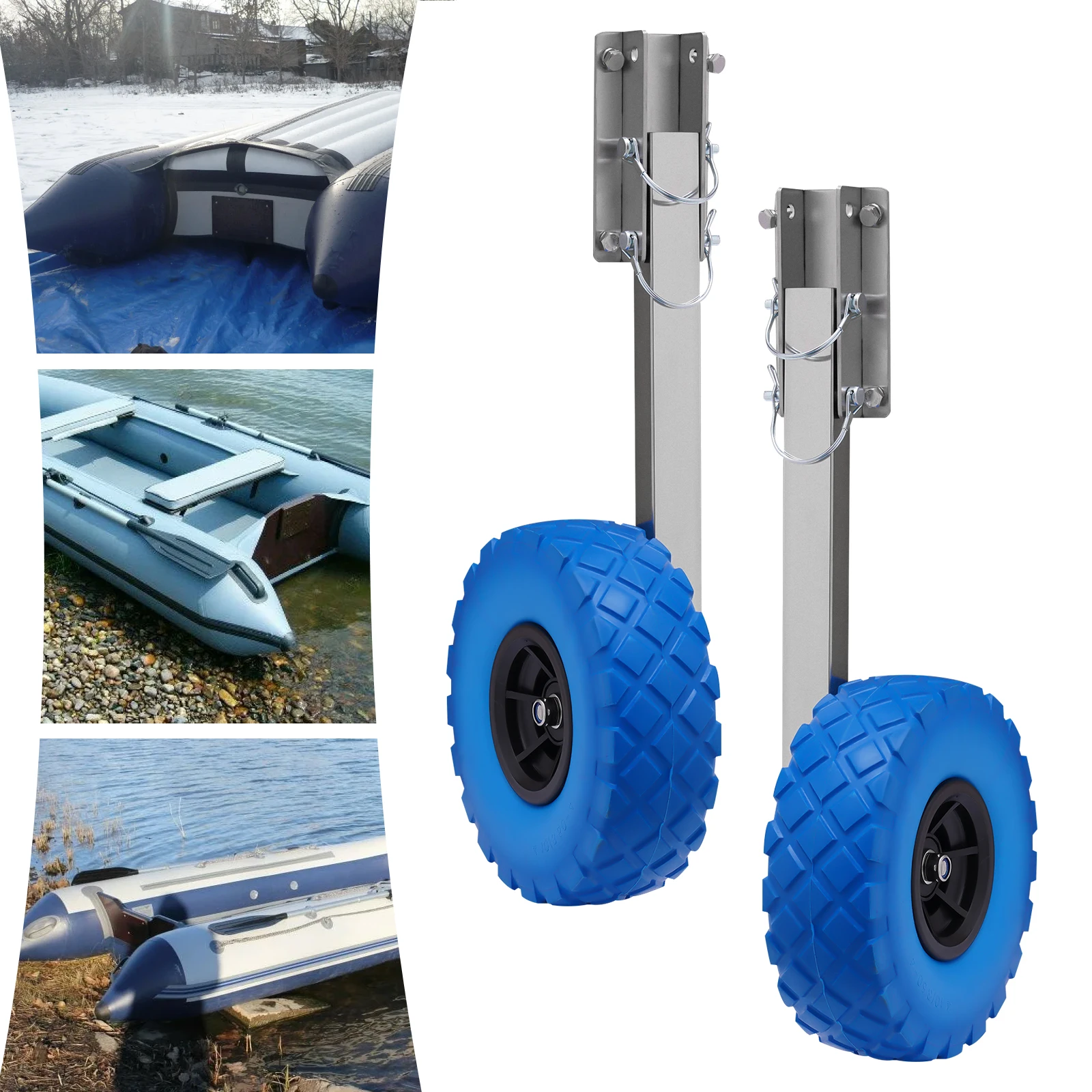 Inflatable Boat Trailer Wheel Set Dolly Boat Trailers Launching Wheels for Inflatable Boat Dinghy Yacht Tender Raft