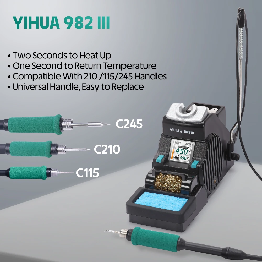 YIHUA 982-III C115 C210 C245 Soldering Iron Precision Soldering Station Control Temperature Welding Rework Station