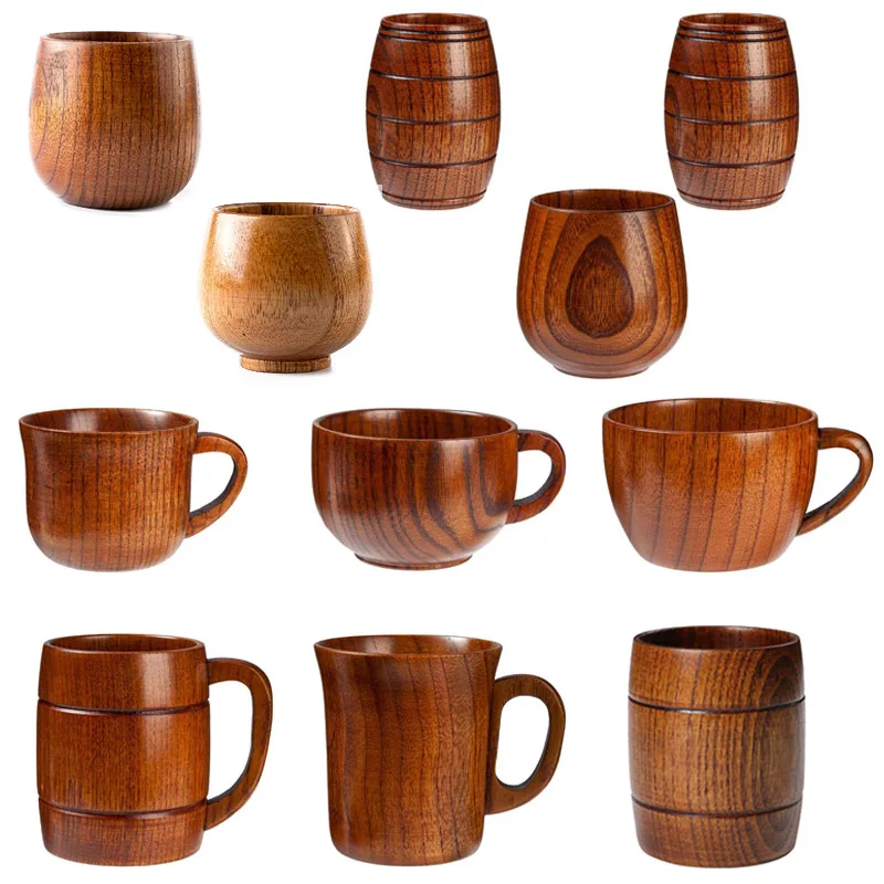 Wooden Cups Handmade Jujube Wood Handle Cups Handle Beer Coffee Milk Tea Mug Handmade Natural Kitchen Bar Drinkware Cup